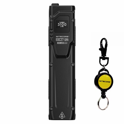 Nitecore EDC27 UHi 3100 Lumen Ultra Slim High Performance EDC Flashlight with Retractable Keychain