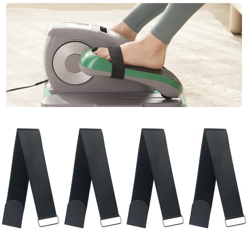 4 Pcs Adjustable Pedal Straps,Velcro Feet Pedal Strap, Compatible with Under Desk Elliptical, Peddler Foot & Leg Pedal Exercixer
