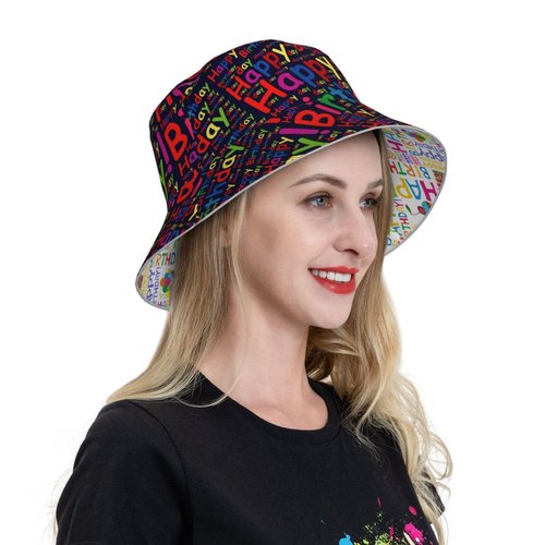 Bucket Hats for Women and Men Happy Birthday Fashion Sun Cap Packable Outdoor Fisherman Hat