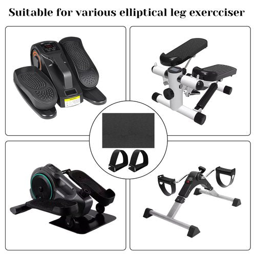Rainmae Ellipse Leg Exerciser Machine Non-Slip Mat with Pedal Straps, Apply to Under Desk Elliptical Peddler While Sitting, for Leg Training Seated Foot Pedal Exerciser Equipment Protect Floor