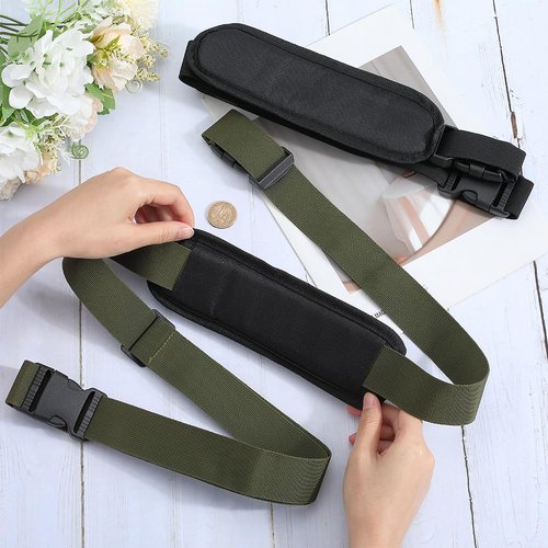 GORGECRAFT 2Pcs 2 Colors Chair Carrying Strap Adjustable Beach Chair Backpack Anti-Slip Shoulder Straps Replacement Universal for Fold able Bikes Scooter Camping Backpacking Picnics Outdoor 42-69 Inch