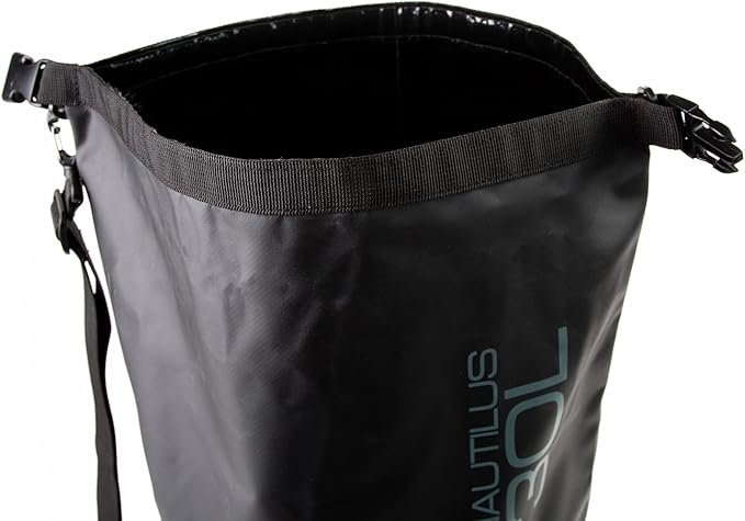 3VGEAR Nautilus Waterproof Dry Bag - 30L Heavy-Duty PVC Tarpaulin Waterproof Dry Bag with Removable Shoulder Strap, Roll-Top Closure, Sealed Seams - For Boating, Kayaking and Outdoors - Black