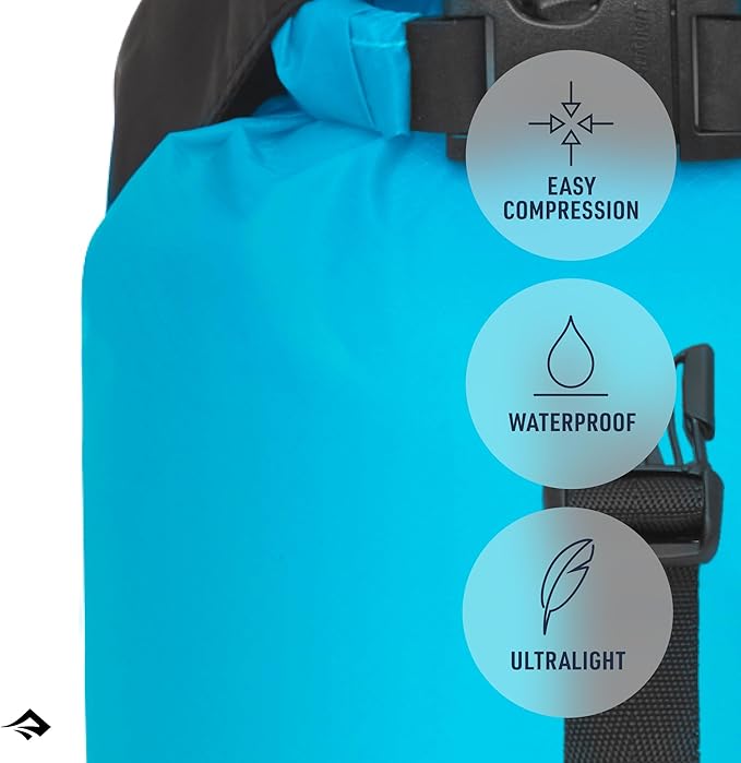 Sea to Summit eVac Ultra-Lightweight Compression Dry Bag, Waterproof Dry Storage, 8 Liter, Highrise Grey