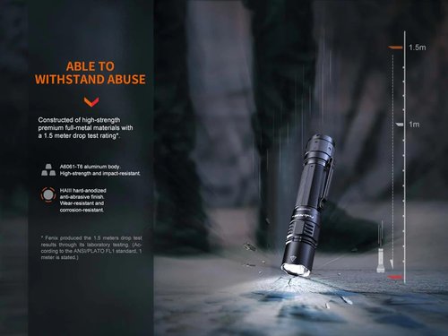 Fenix PD36R Pro High Lumen Tactical Flashlight, 2800 Lumens, Dual Rear Switches, Rechargeable with Battery and USB Wall Plug