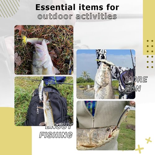 Uozaze Glide Bait for Fishing, Freshwater & Saltwater, Lifelike Jointed Swimbait for Bass, Trout, Walleye & More, Slow Sinking, 3 Count, 4.7" Medium, 0.62oz