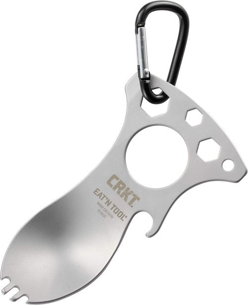 CRKT Eat'N Tool Outdoor Spork Multitool: Durable and Lightweight, for Camping, Hiking, Backpacking and Outdoors Activities, Titanium, Silver 9100TI