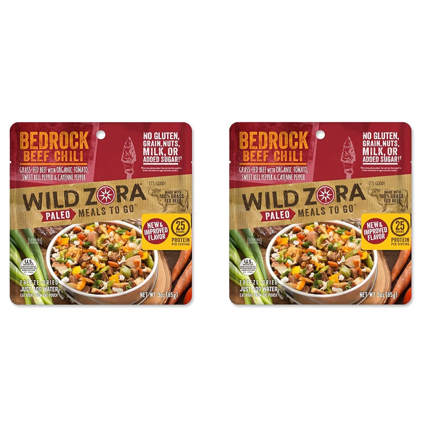 Wild Zora Paleo Freeze Dried Meals for Backpacking & Camping - Healthy Gluten Free & Grain Free Camping Meals/Backpacking Food + No Added Sugar - Great for Travel (AIP 4-pack)