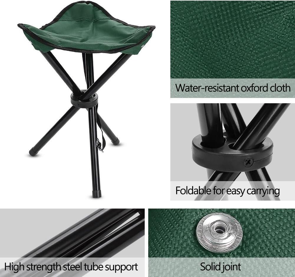 VGEBY Folding Tripod Chair, Portable Lightweight Tripod Stool for Outdoor Camping, Fishing, Hunting, Hiking, Travel