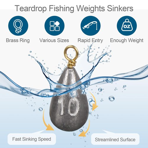MYLPRETALE 26Pcs Fishing Weights Sinkers Kit, Drop Shot Weights, Lead Fishing Weights for Saltwater Freshwater, Catfish Weights, Fishing Sinkers and Weights Assortment