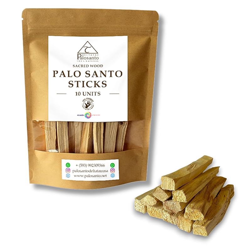 Premium Palo Santo Sticks - (3.00 Oz) Origin Ecuador | Wild Harvested | High Resin Wood | High-Quality Disinfected Sticks | 10 Sticks | Meditation | Yoga | Relaxation/Stress Relief
