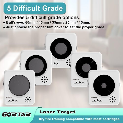 GORTAR Portable Laser Target for Dry Fire Pistol Shooting, Compatible with Laser Training Systems, Ideal for Home Practice and Competitive Shooting Training