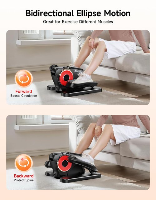 Under Desk Elliptical Machine,Electric Ellipse Leg Exerciser for Seniors Adults,Quite Portable with Display Monitor,Non-Slip Foot Straps and Remote Control and 12 Adjustable Speeds