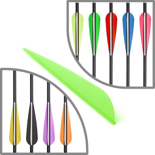 Letszhu Arrows Vanes 4 Inch Plastic Feather Fletching for DIY Archery Arrows 50 Pack…
