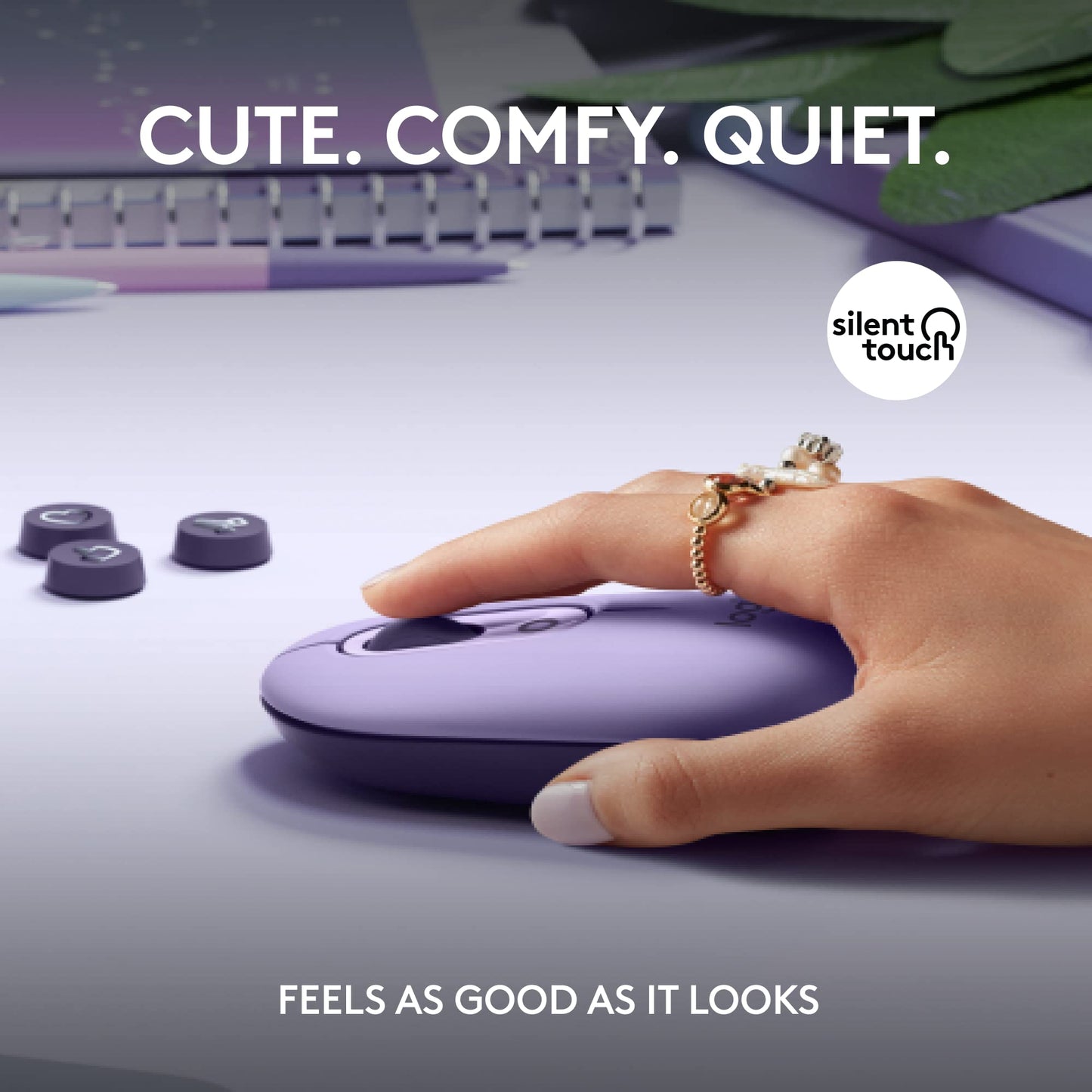 Logitech POP Mouse, Wireless Mouse with Customizable Emojis, SilentTouch Technology, Precision/Speed Scroll, Compact Design, Bluetooth, Multi-Device, OS Compatible - Heartbreaker Rose