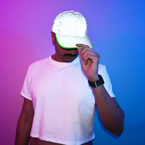 Color Changing LED Reflective Baseball Cap - 7 Color LED Baseball Hat - Light Up Baseball Cap - Trippy Rave Hat for Men, Women