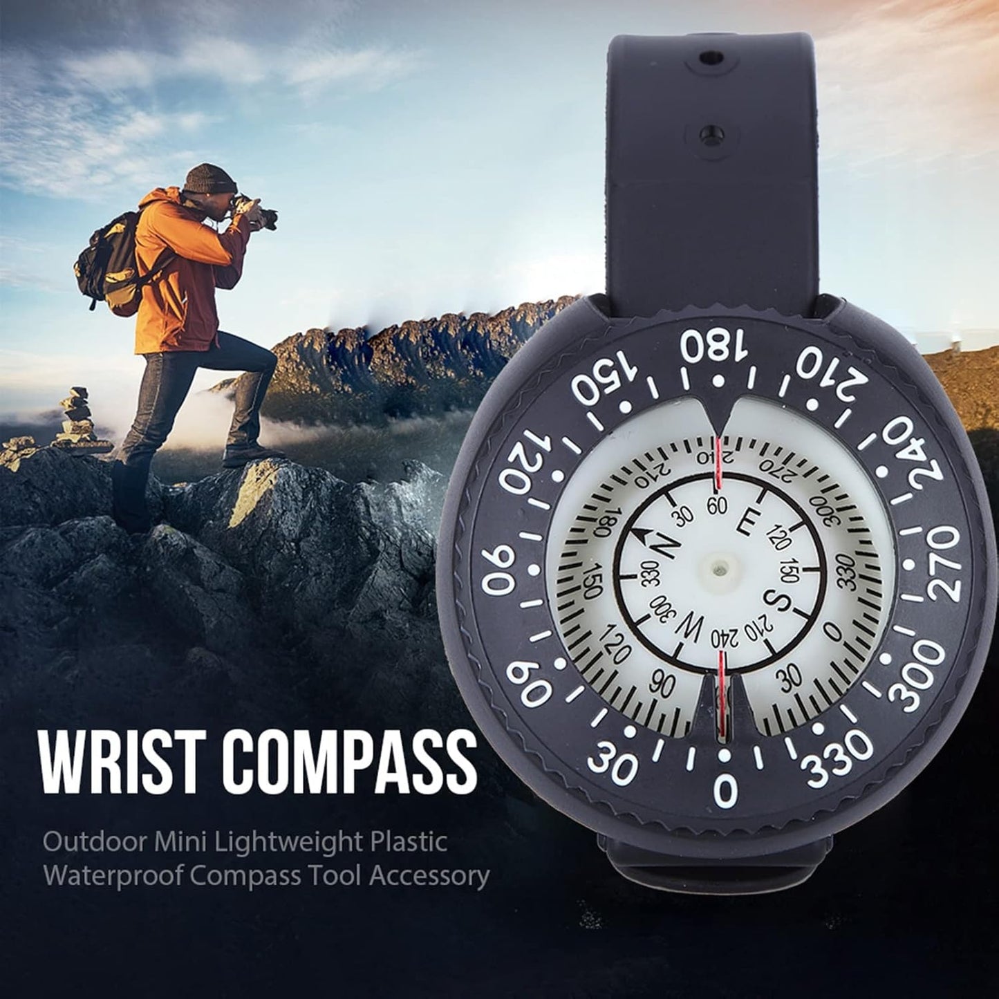 Waterproof Diving Wrist Compass for Scuba Divers - Durable Underwater Navigation Compass