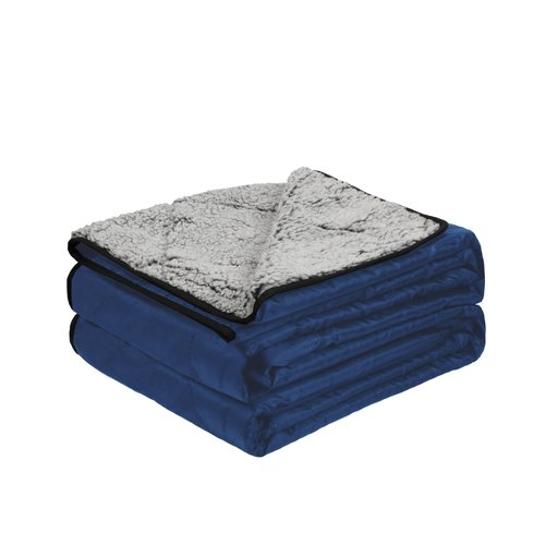 Solaris Waterproof Sherpa Outdoor Blanket, 60” x 80” Insulated Oxford, Packable for Stadium Camping & Cold Weather, Ideal for Soccer Moms, Pets, Picnics, Concerts, Navy Gray