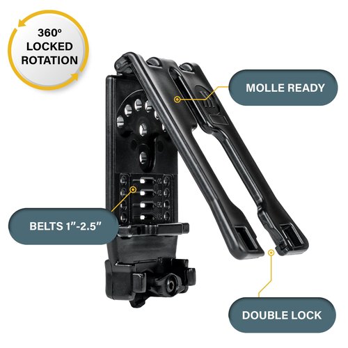 Hero's Pride Edge Radio Holder - Chicago PD Two Way Radio Holster for Duty Belt Up to 2.5" Wide - Police Radio Case Mounts on Duty Belt - Injection Molded Polymer Construction
