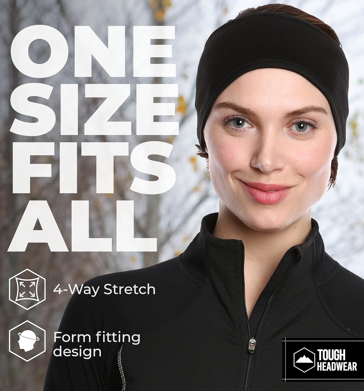 Tough Headwear Winter Headbands for Women - Ear Warmers - Ear Muffs for Winter - Fleece Headband for Men & Women for Cold Weather