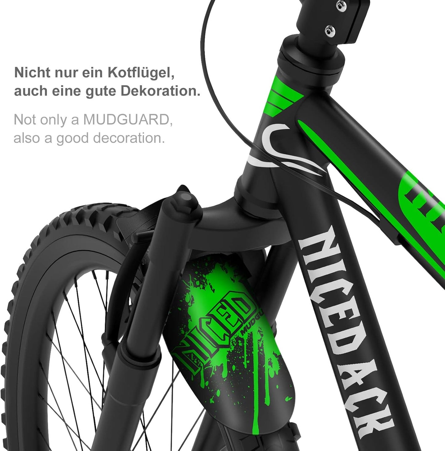 NICEDACK Bike Fender, Adjustable MTB Mud Guard, Front and Rear Compatible Mudguards, Fits 650B 20" 26" 27.5" 29 inch Fat Tire Bikes and All Disc Brake Bicycles