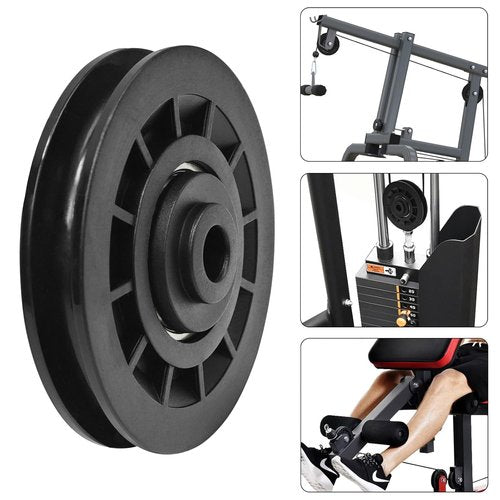 90mm(3.54inch) Universal Bearing Pulley Wheel for Cable Machine Gym Equipment Part Garage Door (2 PCS)