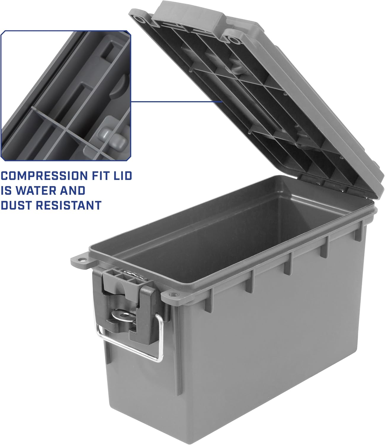 Sheffield 12629 Ammo Storage Box, Stackable .30 Cal Field Boxes, Water and Dust Resistant, Lockable Storage Box with Handle, Secures Hunting Gear, Supplies, and Bullets, Made in USA, Black, 1-Pack