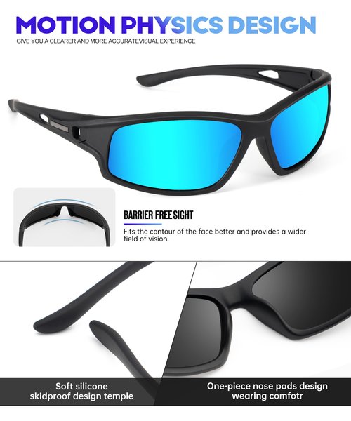 NSSIW Polarized Sunglasses-for-Men-Women Sports Mens-Sunglasses: Wrap Around Sun Glasses UV400 Running Fishing Golf