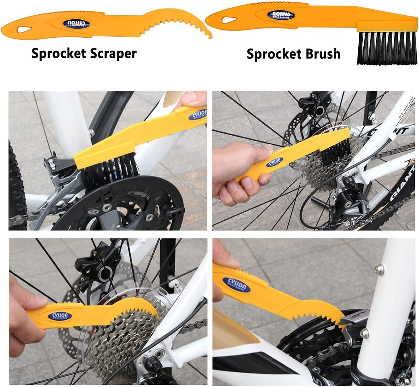 Oumers Bike Clean Brush Kit, 8pcs Bicycle Cleaning Tools Make Chain/Tire/Sprocket/Crank Bike Corner Stain Dirt Clean Shine. Durable/Practical