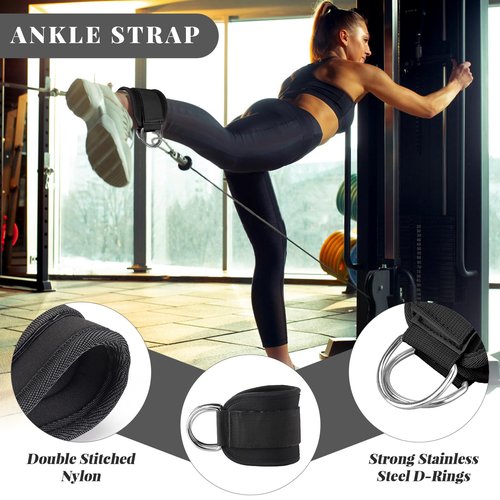 Barbell Pad Set,10 Pcs Barbell pads For Hip Thrust Squat & Lunges Support,With 2 Workout Ankle Straps, 2 Workout Gloves, 2 Gym Straps Weight Lifting, Resistance Bands,Olympic Bar Pad,Carry Bag (Black,Small-Gloves)