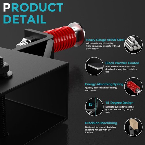 POOWEE 2x4 Steel Target Hanger - Ar500 Steel 2x4 Target Stand Brackets, Steel Plate Target Hanger,Ar500 Steel Plate Shooting Bracket,Target Hangers for Shooting Steel Targets (1Pcs 2x4 Target Hanger)