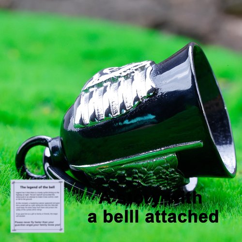 Motorcycle for Bells - Motorcycle Angel Bell for Men Women,Bell Biker Accessory,Guard Riding Safety (Black Silver)