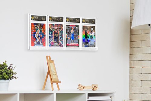 PSA Card Display Case, 4 Slots Holder for PSA-Graded Cards, Perfect for Displaying Trading Cards, Baseball, Football, and Basketball Sports Cards PSA Card Storage and Display Solution (1-Pack)