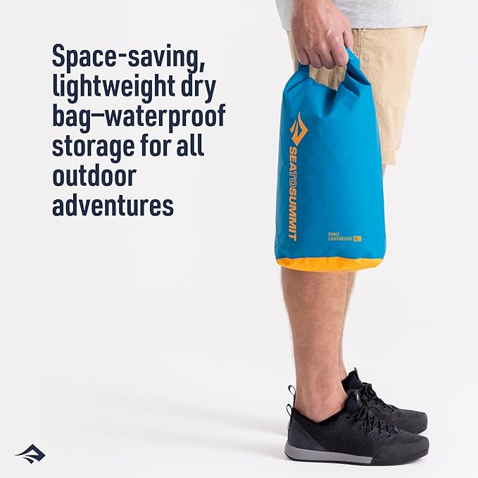 Sea to Summit eVac Dry Bag, Roll-Top Compression Sack, 5 Liter, Turkish Tile Blue