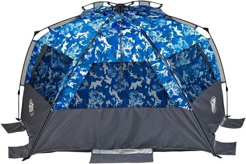 E-Z UP Wedge Portable Beach Tent, 51"x51" Entrance with 2 Roll-Up Windows and with Storage Pocket, Splash