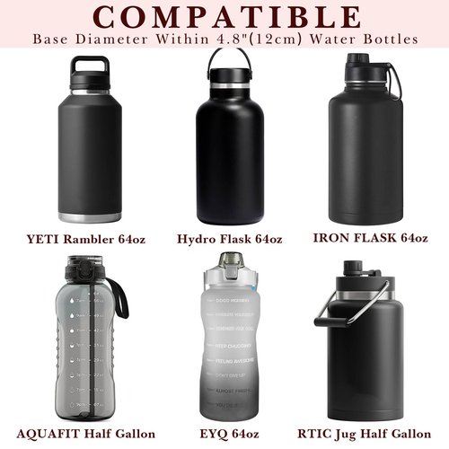 Linkidea Half Gallon Water Bottle Carrier with Strap Compatible with 64oz YETI Rambler Bottle, Hydro Flask, Waterbottle Backpack Sling Bag Holder, Shoulder Strap with Phone Pocket, Pink