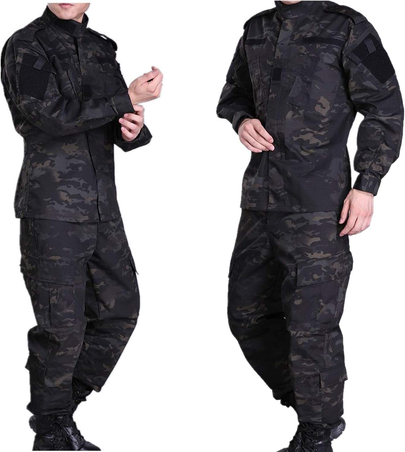 Tactical Suit Men’s Camo Combat BDU Jacket Shirt & Trousers Uniform Camo Suit Belt CS Game Military Paintball Airsoft