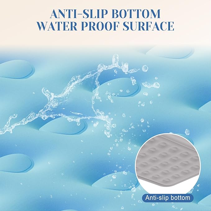 Air Mattress Twin with Built in Pump, 18" Height Foldable Blow Up Air Bed, Comfort Self Inflatable Mattress Single Bed for Home, Travel, Camping & Guests (18" Twin, Blue)