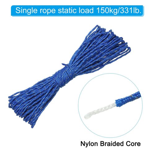 PATIKIL 65 Feet Reflective Guyline Camping Paracord 2mm,3 Pack Tent Cord Guyline Rope Nylon Paracord Rope for Camping Tent Tarp Hiking, Blue (20M)