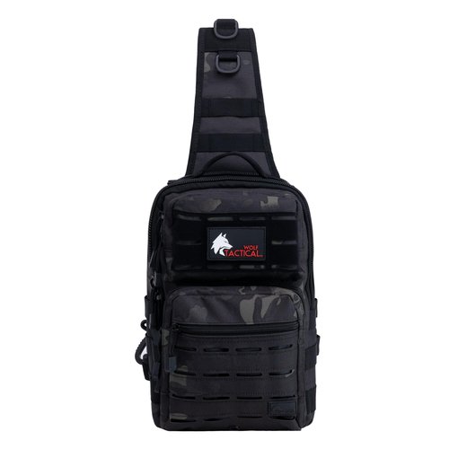 WOLF TACTICAL EDC Sling Bag - Concealed Carry Shoulder Bag for Range, Travel, Hiking, Outdoor Sports (Black Camo)