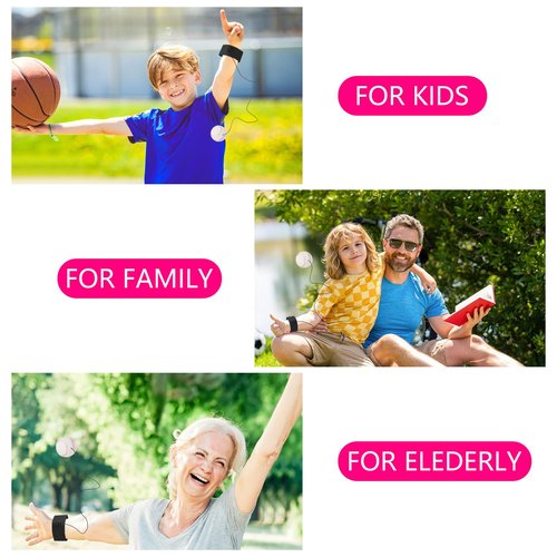 MIDELONG Wrist Return Ball, 2.4 Inch Wrist Balls on a String Rubber Rebound Bouncy Wristband Balls Sports Wrist Return Ball on Elastic String for Adult Wrist Exercise Play, Pack of 2