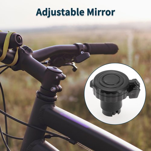 TUCKBOLD Bike Rearview Mirror 4.4x4cm Adjustable | Front Handlebar Bike Mirror Black with Mounting Accessories for Bicycle Mountain Road Bike 1 Set