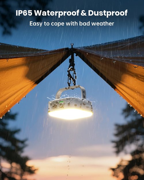 Eventek Solar Camping Lights 10000mAh, Rechargeable Solar Camping Lantern Up to 144 Hours & 4 Light Modes, Portable IP65 Waterproof LED Camping Light for Camp, Tent, Power Outages Emergency