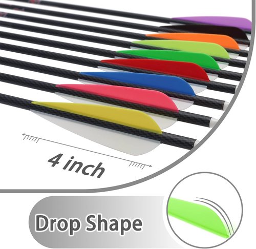 Letszhu Arrows Vanes 4 Inch Plastic Feather Fletching for DIY Archery Arrows 50 Pack…