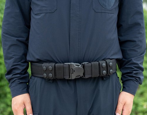 TACNEX 2" Police Duty Gun Belt with Hook Inner Lining Security Buckle 4 Keepers Quick Release Under Belt with Metal Hook Clasp M