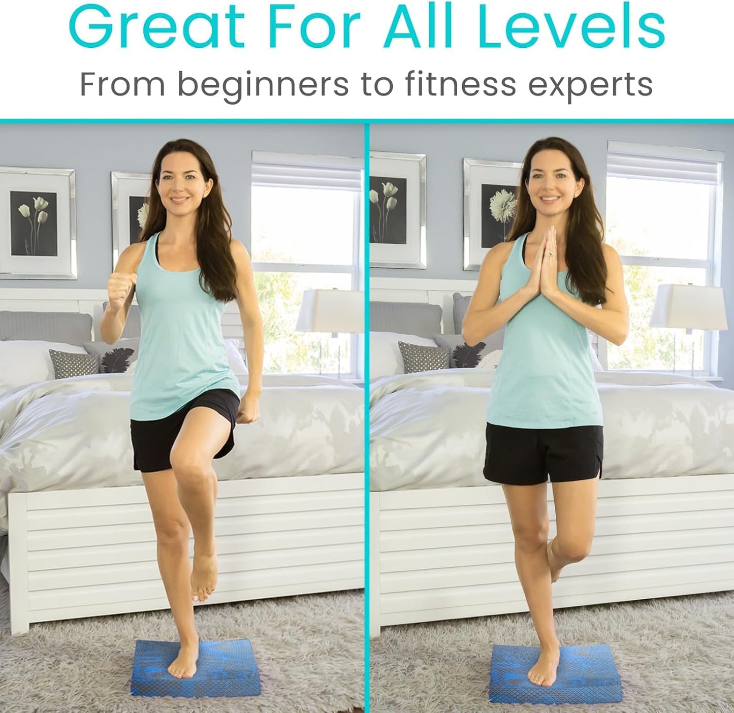 Vive Balance Pad - Foam Large Yoga Mat Trainer for Physical Therapy, Stability Workout, Knee and Ankle Exercise, Strength Training, Rehab - Chair Cushion for Adults, Kids, and Travel