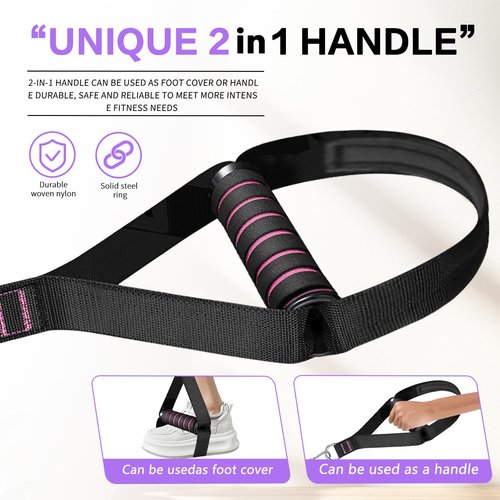 Pilates Bar Kit with Resistance Bands,Qicool Multifunctional Pilates Bar Exercise Equipment for Women, Home Gym Yoga,Resistance Bands Full Body Workout Equipment Purple (30lbs/40lbs)