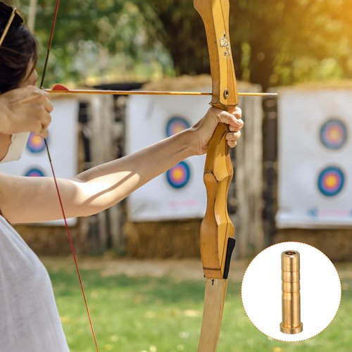PATIKIL 50 Grain Archery Arrow Brass Insert, 6 Packs Insert Screw Copper Brass Arrow for .244/6.2mm Carbon Arrows