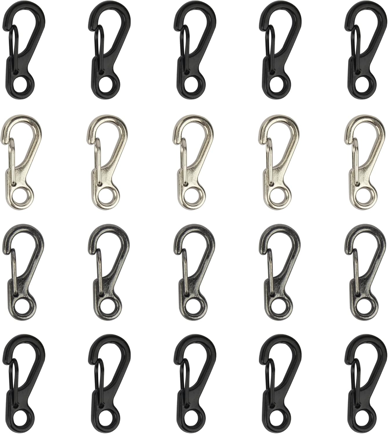SWATOM Small Mini Carabiner Clip Tiny Spring Snap Hook Keychains Micro Carabiners for Paracord EDC Alloy Key Rings Outdoor Hiking Fishing Camping Backpack Accessories