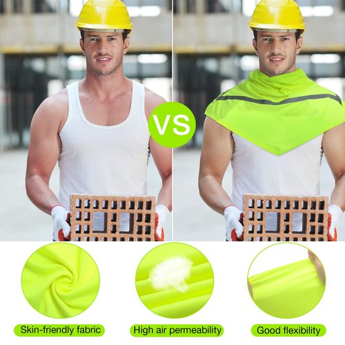 Seematn 2 Pcs Balaclava Summer Sun Protection Full Face Mask Long Neck Cover for Men Women with Reflective Strip Cooling(Neon Yellow)
