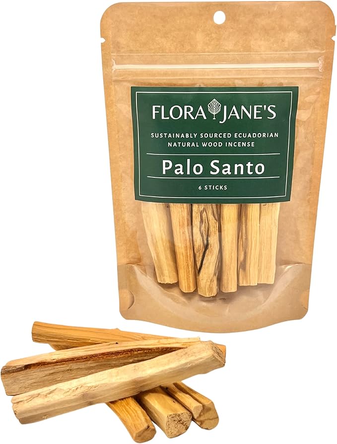 Palo Santo Sticks - High Resin Smudging 6-Pack, Sustainably Harvested from Ecuador, 100% Natural, Resealable Pouch